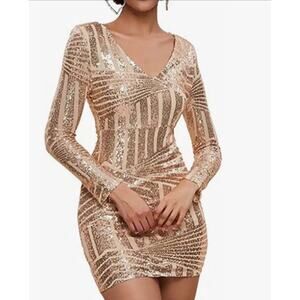 Miss Ord Women’s Long Sleeve Sequin Bodycon Dress Size XA